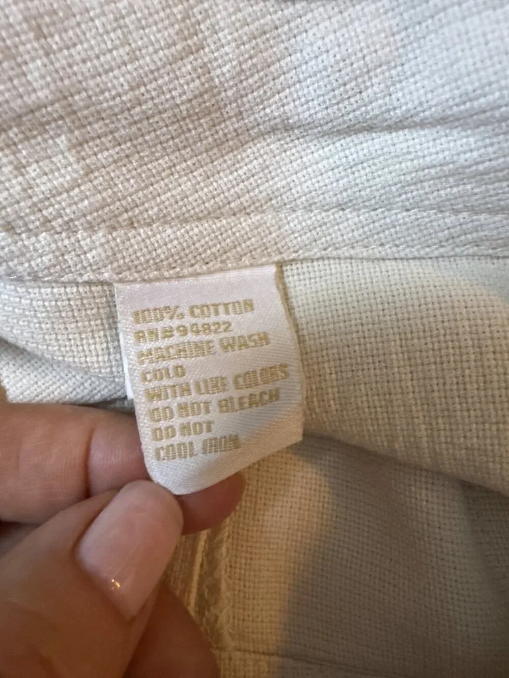 Bohio Mens Off-White Lightweight Cotton Pants - Size L